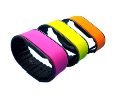 Double Color NFC silicone wristband with logo printing